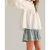 Women's Button Front Tie Sleeve Top - MIOU MUSE - 2 of 4