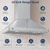 30in Wall Mount Kitchen Range Hood with LED Lights, 400CFM 3 Speed Stainless Steel Exhaust Hood, Dishwasher Safe Filter for Effective Smoke Removal - 4 of 4