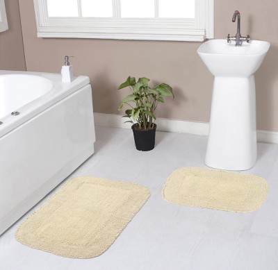 Radiant Collection Cotton Ruffle Pattern Tufted Set of 2 Bath Rug Set - Home Weavers