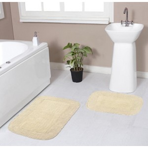 Radiant Collection Cotton Ruffle Pattern Tufted Set of 2 Bath Rug Set - Home Weavers - 1 of 4