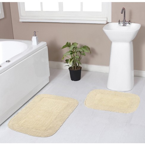 Radiant Collection Cotton Ruffle Pattern Tufted Set of 2 Bath Rug Set - Home Weavers - image 1 of 4