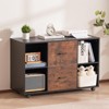 VEVOR 2 Drawer Wooden File Cabinet, Mobile Filing Cabinet with Open Shelves, Lateral Rolling File Storage with Lockable Wheels, Black - 2 of 4