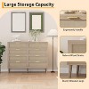 Coucheta Natural Rattan Dresser - Farmhouse Bedroom Chest with Gold Handles, Mid-Century Storage Drawer Organizer for Living Room & Entryway - 4 of 4