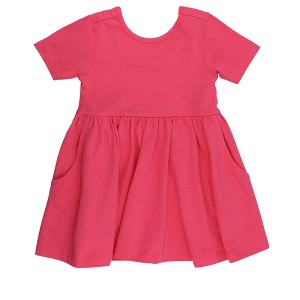 RuffleButts Toddler Girls Knit Short Sleeve Twirl Dress - 1 of 4