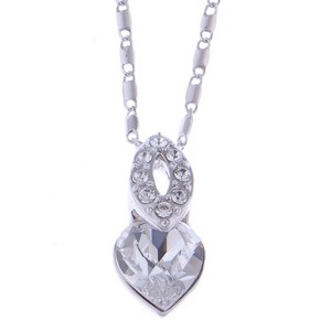 Anna-Kaci Women's Crystal Teardrop Pendant Necklace, Sparkling and Elegant Design with Adjustable Chain for Special Occasions - Apple - 1 of 4