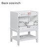 NicBex 24" Bathroom Storage Cabinet,Storage Cabinet with Drawers & Open Shelves,Bathroom Vanity with Solid Wood Frame,White - 3 of 4