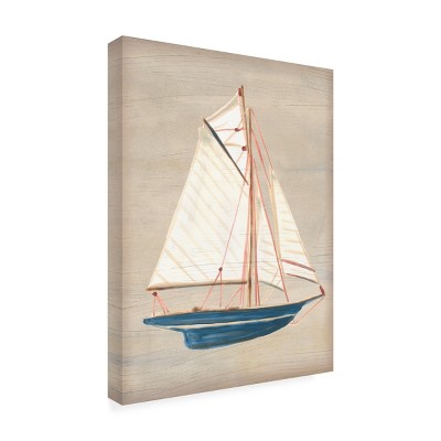 Driftwood Sailboat II Vertical Canvas Wall Art