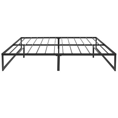 Full Size Black Metal Platform Bed Frame with Slats