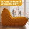 SYFERLORY Armless 3-Seat Togo THREE Seater Large Bean Bag Sofa，Yellow - 4 of 4