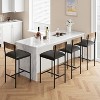 Acekool Dining Set, Kitchen Bar Table with 2 Upholstered Stools & 3 Storage Shelves, Small Space, - 2 of 4