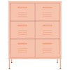 VidaXL Drawer Cabinet Pink 31.5"x13.8"x40" Steel - 3 of 4