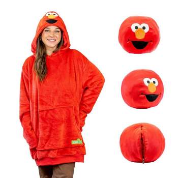 Plushible Sesame Street Elmo Adult Snugible Blanket Hoodie & Pillow