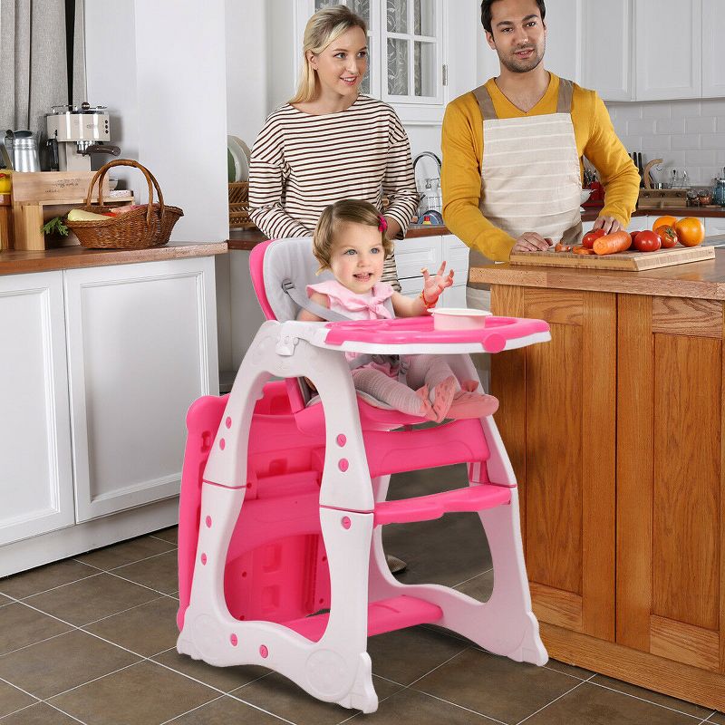 Infans 3 in 1 Baby High Chair Play Table Seat Booster Toddler Feeding Tray, 3 of 8