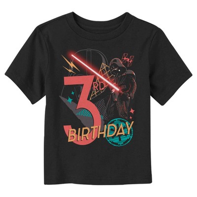 Toddler's Star Wars Darth Vader 3rd Birthday Abstract Background T-Shirt