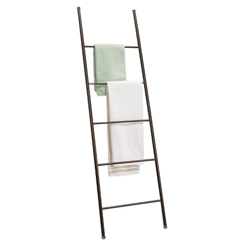 Evideco 4-Bars 17.7 in. W Free Standing Bath Towel Ladder Wall