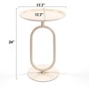 Syemin End Tables 2 Pcs Lantern-shaped Metal End Table Small Round Side Table Modern Coffee Drink Cocktail Table for Corner, White, 17.7"*17.7"*24" - 3 of 4