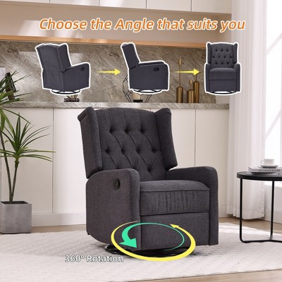 MOONMISS Rocking Recliner Chair,360 Degree Swivel Nursery Rocking Chair,Glider Chair
