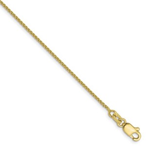 Black Bow Jewelry 1mm 10k Yellow Gold Solid Wheat Chain Anklet, 9 Inch - 1 of 4