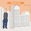 Kids Bookshelf with Reading Nook, 47.75" Wide 6-Cubby Toy Storage Organizer, Wooden Storage Bench with Cushion, Bookcase Playhouse Cabinet - 2 of 4