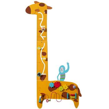 ShpilMaster Wooden Giraffe Sensory Wall Game, Activity Toy Growth Chart for Playroom, Nursery, Preschool, and Doctors' Office