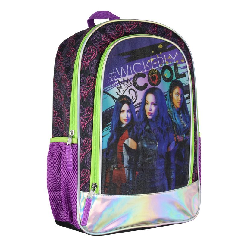Disney Descendants Backpack Wickedly Cool Mal Uma Evie School Travel Backpack Purple, 5 of 6