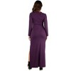 24seven Comfort Apparel Long Sleeve Side Slit Fitted Black Maxi Dress - 3 of 4