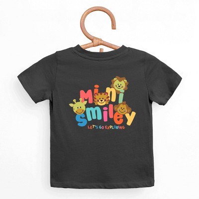 The Juniper Shop Mini Smiley Let's Go Exploring Front and Back Toddler Short Sleeve Tee