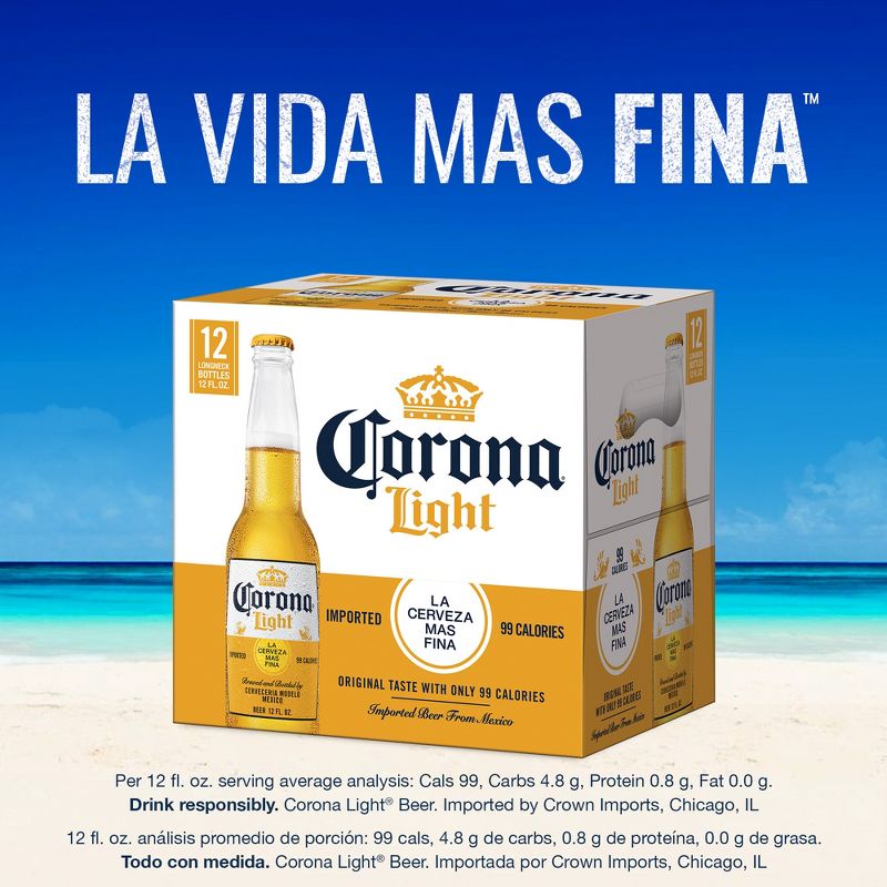 Corona Light Lager Beer - 12pk/12 fl oz Bottles, 5 of 10
