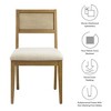 Modway Nimba Faux Rattan Fabric Dining Chairs Set of 2 - 3 of 4
