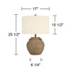 360 Lighting Eliza 25 1/2" High Jar Rustic Traditional Table Lamp Musk Green Finish Single Cream Shade Living Room Bedroom Bedside Nightstand House - 4 of 4