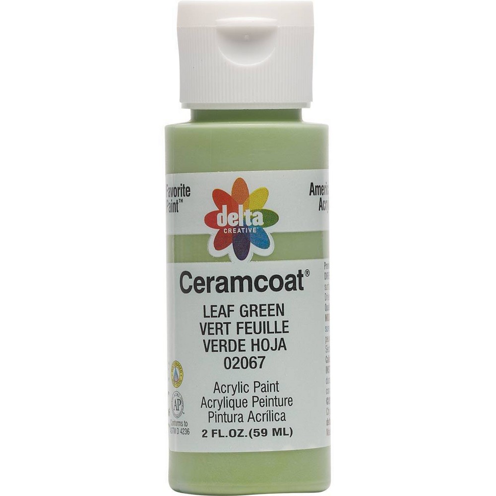 Delta Ceramcoat Acrylic Paint (2oz) - Leaf Green: Low-Odor, Multi-Surface, Matte Finish, Non-Toxic Craft Paint