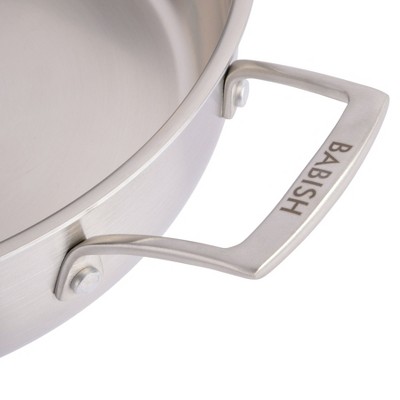 Babish 5-Quart Tri-Ply Stainless Steel Saute Pan with Lid