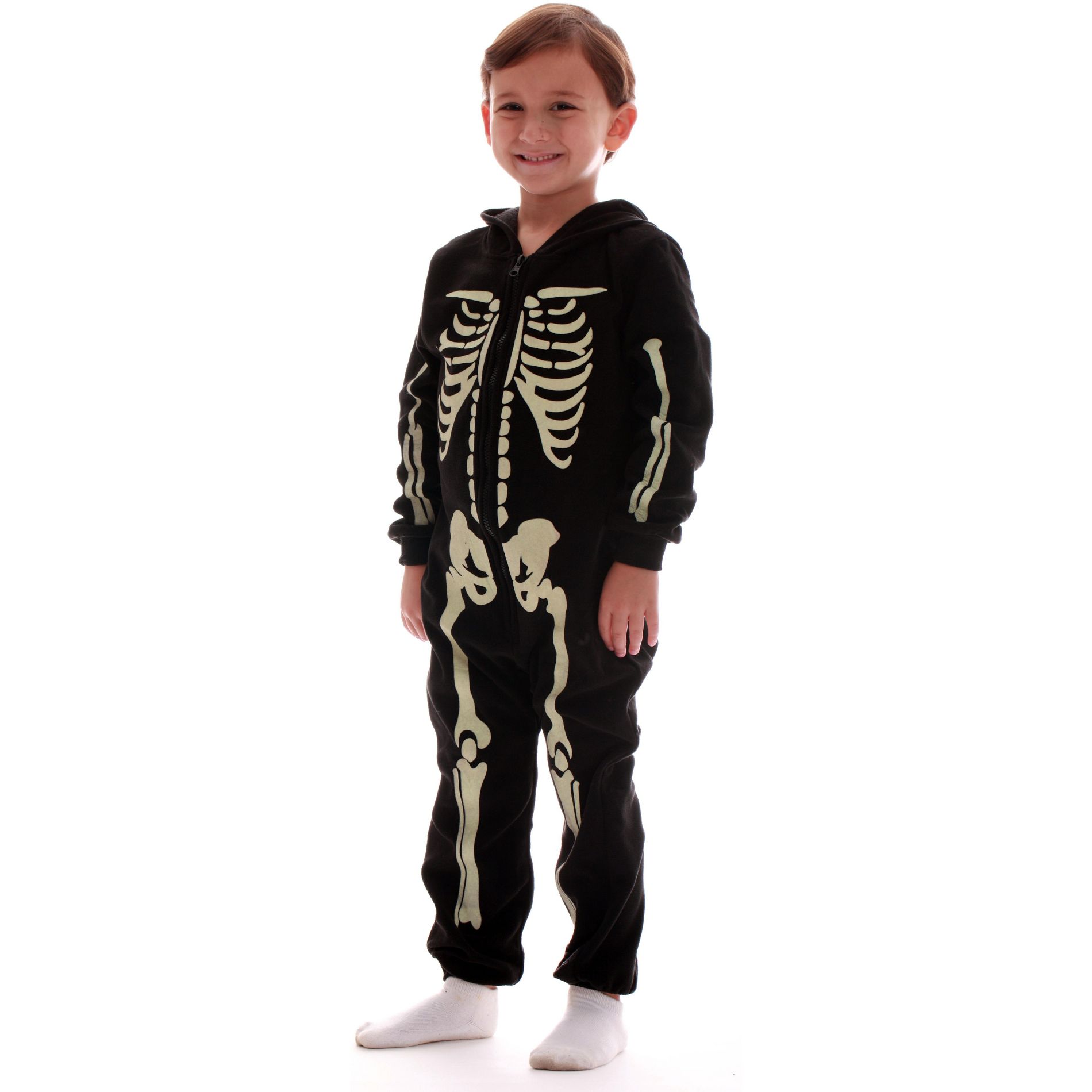 #followme Glow In The Dark Skeleton Adult Bodysuit Pajamas
