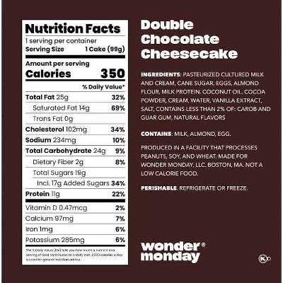 Wonder Monday Double Chocolate Cheesecake - 3.5oz