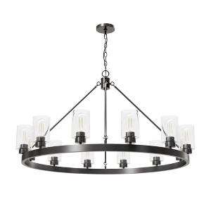 Hunter 44" Hartland Ceiling Light Noble Bronze Finish 12-Bulb Chandelier - Elegant Indoor Lighting for Dining & Living Spaces - 1 of 1