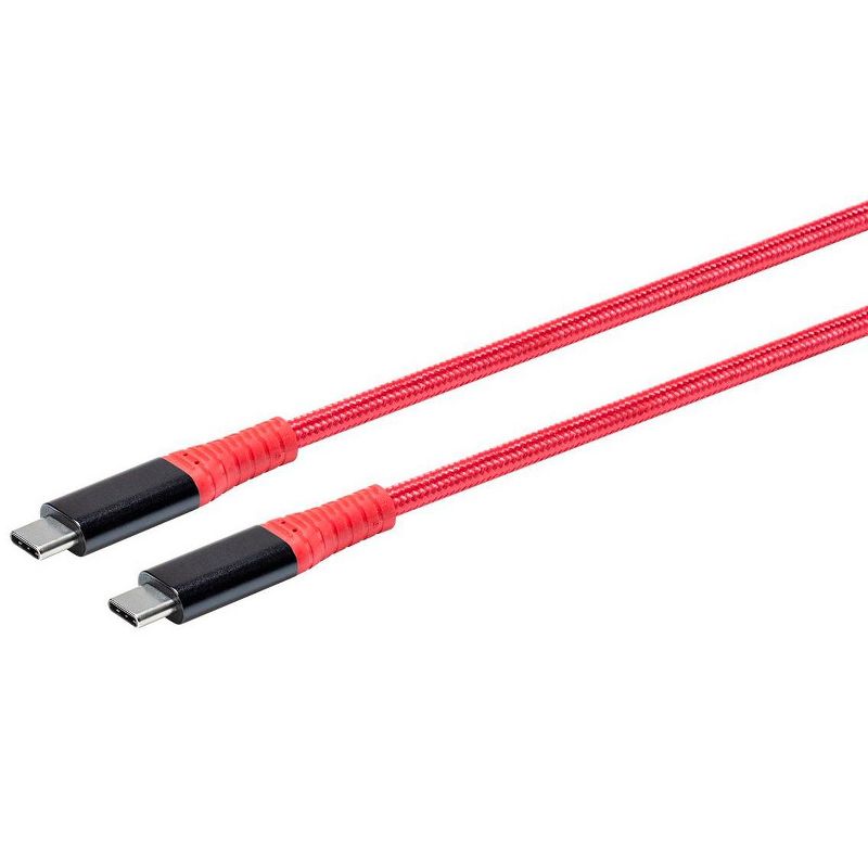 Monoprice Durable USB 3.2 Gen 2 Type-C Data and Power Kevlar Reinforced Nylon-Braid Cable - 1 Meter - Red | 5A/100W - AtlasFlex Series, 2 of 7