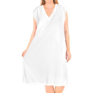 LA LEELA Women's Summer Short Vacation Beachwear Long Bathing Suit Front Tie Swimsuit Cover Ups for Women - 1 of 4