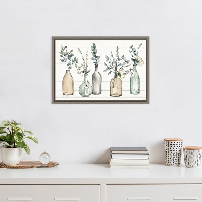 Farmhouse Still Life Framed Canvas Wall Art in Graywash Frame