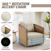 MOONMISS 360 Degree PU Leather Swivel Barrel Chair, Leisure Arm Chair for Nursery,Hotel,Bedroom,Office,Lounge - 4 of 4