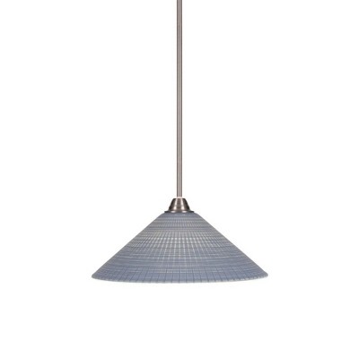 Toltec Lighting Paramount 1 - Light Pendant in  Brushed Nickel with 16" Gray Matrix Shade