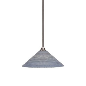 Toltec Lighting Paramount 1 - Light Pendant in  Brushed Nickel with 16" Gray Matrix Shade - 1 of 1