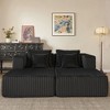 JOYRACER Oversized Chaise Lounge Chair, Corduroy Upholstered Sleeper Sofa with 4 Throw Pillows and Wide Armrest for Living Room - 2 of 4