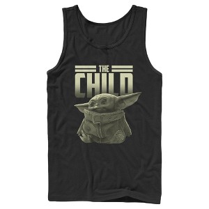 Men's Star Wars The Mandalorian The Child Text Tank Top - 1 of 4