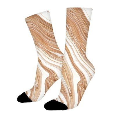 Beautiful Marble Women Printed Crew Socks Funny Funky Socks Soft Polyester Novelty Gifts for Artists Men