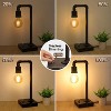 Itopfox Industrial Vintage Bedside Lamp with USB C/A Charging Ports, Dimmable Steampunk Office Lamp Metal Pipe Edison Reading Light for Bedroom, Dorm - 2 of 4