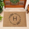 Personalization Mall Welcome Wreath Personalized 18x27 Synthetic Coir Doormat - 3 of 4