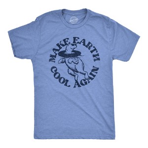 Mens Make Earth Cool Again T Shirt Funny Polar Bear Inner Tube Relaxing Graphic Novelty Tee For Guys - Crazy Dog Men's T Shirt - 1 of 4
