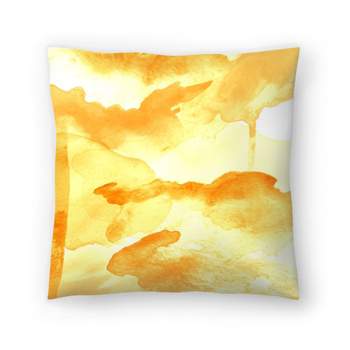 Americanflat Abstract Neutral Morning Joy Yellow By Amy Brinkman Throw Pillow