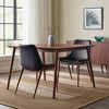 HomeRoots Set of Two Black and Brown Upholstered Faux Leather Dining Side Chairs - 2 of 4