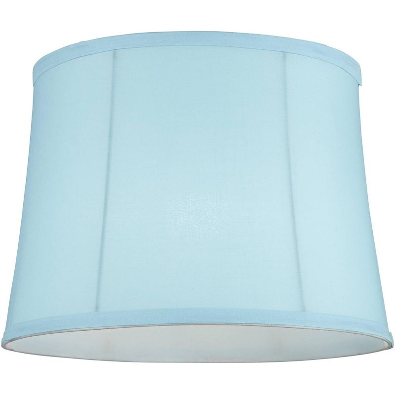 Springcrest Set of 2 Soft Blue Medium Drum Lamp Shades 11.5" Top x 13.5" Bottom x 10" Slant x 10" High (Spider) Replacement with Harp and Finial, 5 of 10